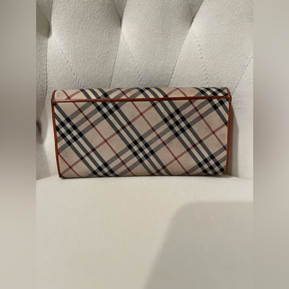 Rare Kiss Lock Burberry Nova Check Canvas Long Wallet - Picture 3 of 8